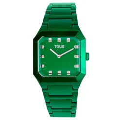 Analogowy zegarek Karat Squared z zielonym aluminiowym paskiem