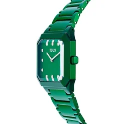 Analogowy zegarek Karat Squared z zielonym aluminiowym paskiem