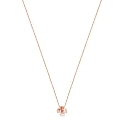 ATELIER Flor Necklace in Rose Gold with Rhodolite