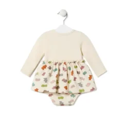 Baby girl's body with skirt in Grey ecru