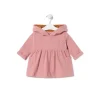 Baby girls hooded dress in Geome pink