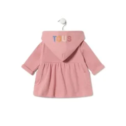 Baby girls hooded dress in Geome pink