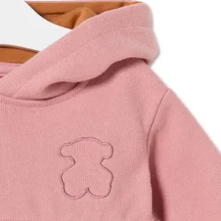 Baby girls hooded dress in Geome pink