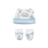 Baby hat and mittens set in Colors blue