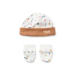 Baby hat and mittens set in Geome unique