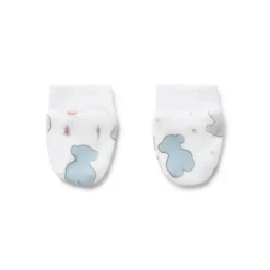 Baby hat and mittens set in Colors blue