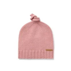 Baby hat with knot in Tricot pink