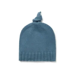 Baby hat with knot in Tricot blue