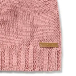 Baby hat with knot in Tricot pink