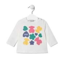 Bears, hearts and flowers t-shirt in Casual ecru