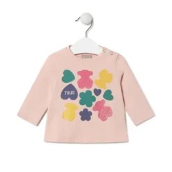 Bears, hearts and flowers t-shirt in Casual pink
