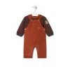 Boys stripy and plain outfit in Black orange