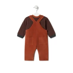 Boys stripy and plain outfit in Black orange