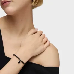Bransoletka wykonana ze srebra i onyksu TOUS Icon Color