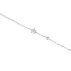 Bransoletka z białego złota z gwiazdką Chain i diamentami TOUS Grain