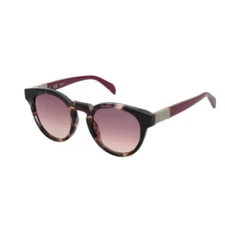 Burgundowe okulary przeciwsłoneczne Round Mesh