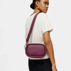 Burgundy leather Crossbody reporter bag TOUS Miranda