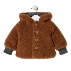 Coat with hood in Grey orange