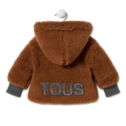Coat with hood in Grey orange