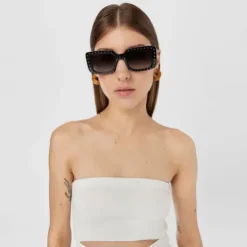 Czarne okulary przeciwsłoneczne Studs