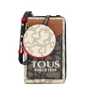 Czarno-beżowe etui na telefon do zawieszenia z portfelem Kaos Icon
