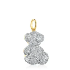 Duży wisiorek ze złota i diamentów, z motywem misia Bold Bear