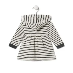 Girl´s hooded dress in Black ecru