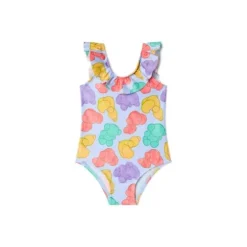 Girls one-piece swimsuit in Aqua sky blue