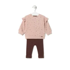 Girls outfit with bears and stripes in Pink pink