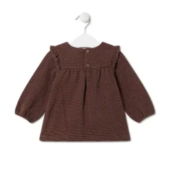 Girl´s stripy dress in Black orange