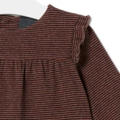 Girl´s stripy dress in Black orange