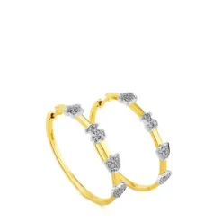 Gold TOUS Puppies Earrings with Diamond
