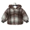 Hooded coat in Black brown