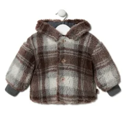 Hooded coat in Black brown