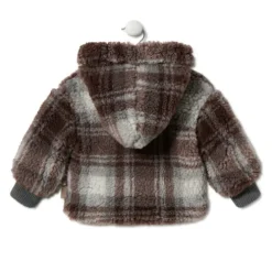 Hooded coat in Black brown