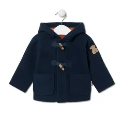 Hooded coat in Blue navy blue