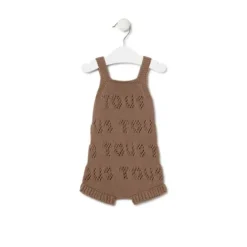 Knitted baby romper in Tricot TOUS logo beige