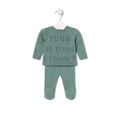 Knitted baby set in Tricot TOUS logo green