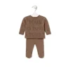 Knitted baby set in Tricot TOUS logo beige