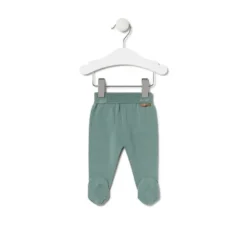 Knitted baby set in Tricot stripy green