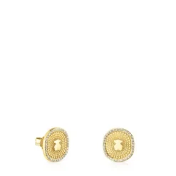 Kolczyki Oursin ze złota, z diamentami 0,19 ct.