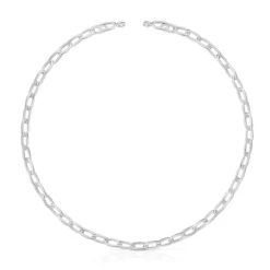 Krótki naszyjnik XL ze srebra Hold Oval