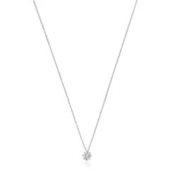 Krótki naszyjnik z rozetą z białego złota, z diamentami Les Classiques o masie 0,15 ct