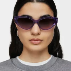 Liliowe okulary przeciwsłoneczne TOUS Cat Eye