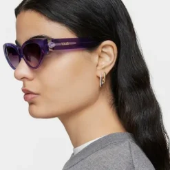Liliowe okulary przeciwsłoneczne TOUS Cat Eye