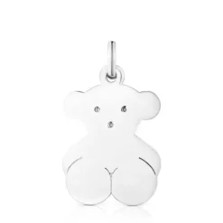 Medium Silver Sweet Dolls bear Pendant