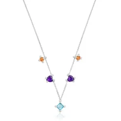 Naszyjnik choker Color Pills ze srebra z kamieniami szlachetnymi