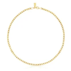 Naszyjnik choker TOUS Chain z łańcuszka wędzidłowego ze srebra pokrytego 18-karatowym złotem