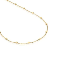 Naszyjnik choker ze srebra pokrytego 18-karatowym złotem, z naprzemiennymi kulkami TOUS Basics