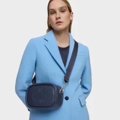 Navy blue leather Crossbody Reporter bag TOUS Miranda